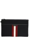 Bally Nylon Code Clutch With Wrist Strap In Black