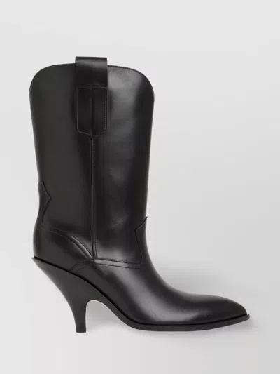 BALLY POINTED TOELINE LEATHER MID-CALF BOOTS
