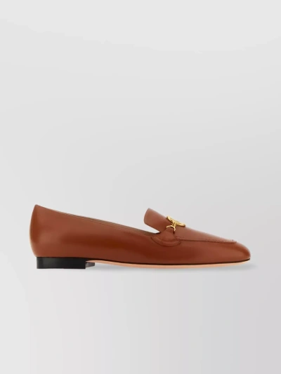 BALLY POLISHED SLIP-ONS WITH METALLIC DETAIL