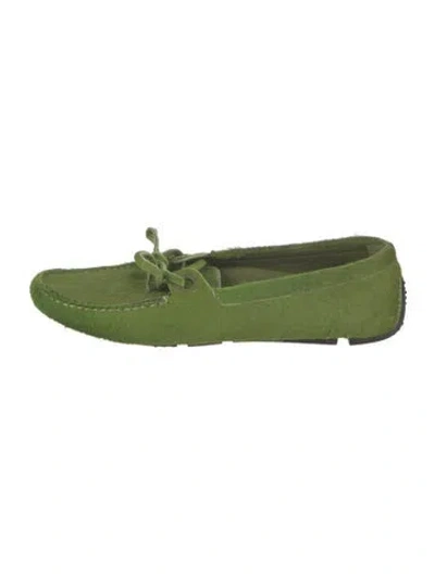 Pre-owned Bally Ponyhair Loafers In Green