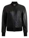 Bally Press-stud Leather Bomber Jacket In Black