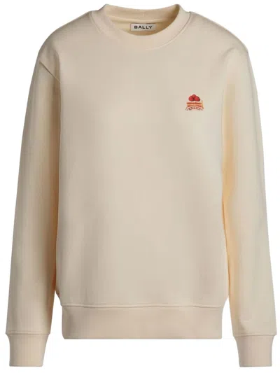 Bally Printed Cotton Sweatshirt In White
