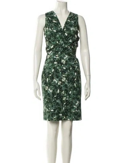 Pre-owned Bally Printed Knee-length Dress W/ Tags In Green