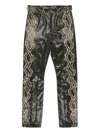 Bally Printed Leather Trousers In Multi