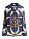 Bally Marine Print Silk Shirt In Blue