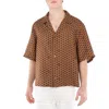 Bally Printed Silk Short-sleeved Camp Shirt In Brown