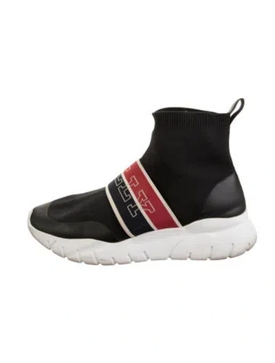 Pre-owned Bally Printed Sock Sneakers In Black/white