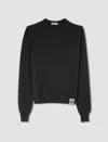 Bally Long Sleeve Crew Neck Knitwear Top In Dark Mineral 50