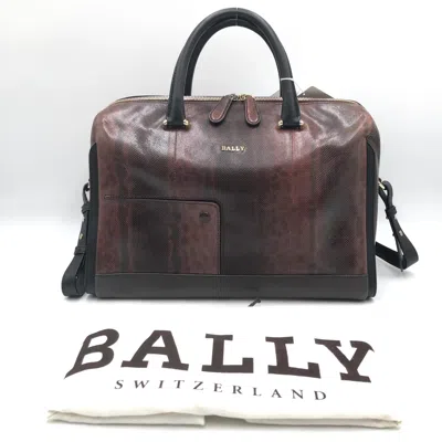 Pre-owned Bally Python Pattern 2way Boston Women's Bag () In Brown