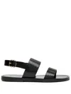 Bally Python Printed Leather Sandals In Black