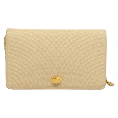 Pre-owned Bally Quilted Beige Leather Shoulder Bag () In Sand