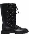 Bally Quilted Black Leather Ankle Boots With Lace-up Design In Black