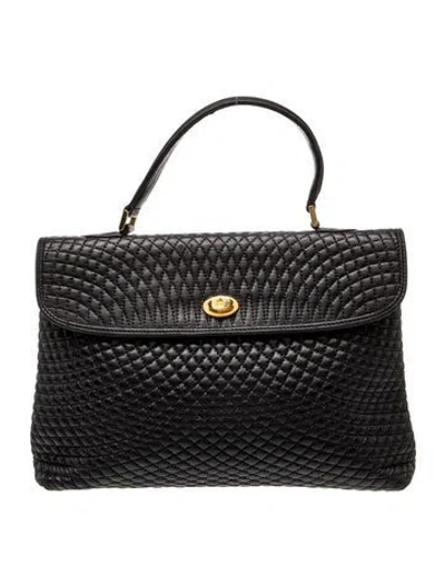 Pre-owned Bally Quilted Briefcase Vintage In Black