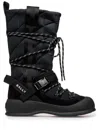 Bally Quilted Lace-up Boots In Black