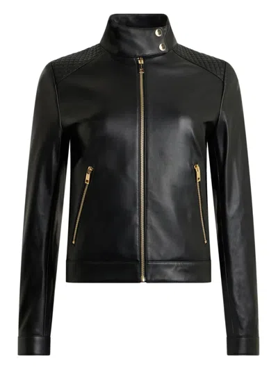 Bally Quilted Leather Jacket In Black