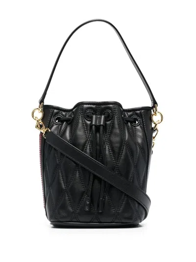 Bally Quilted Leather Shoulder Bag In Black