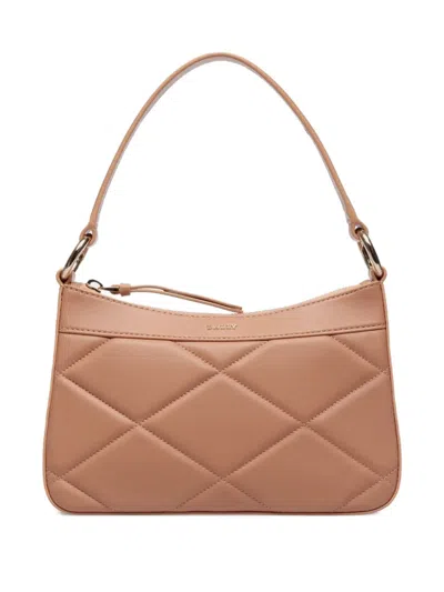 Bally Quilted Leather Shoulder Bag In Neutral