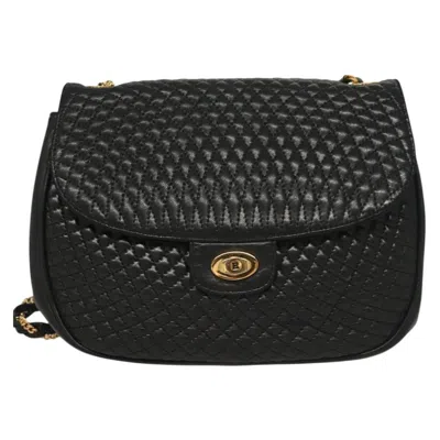 Pre-owned Bally Quilted Leather Shoulder Bag () In Black