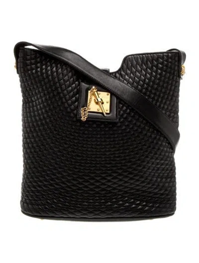 Pre-owned Bally Quilted Messenger Bag In Black