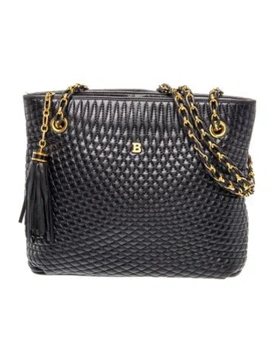 Pre-owned Bally Quilted Shoulder Bag In Blue