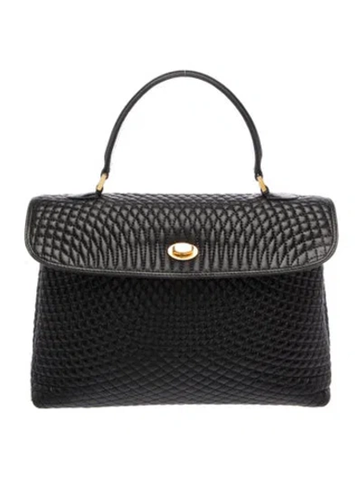 Pre-owned Bally Quilted Top Handle Bag In Black
