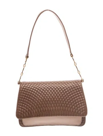 Pre-owned Bally Quilted Top Handle Bag In Brown