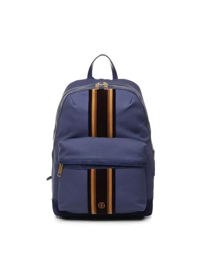 Bally Race Backpack In Fabric In Blue