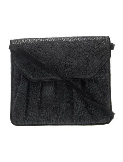 Pre-owned Bally Raffia Crossbody Bag In Black