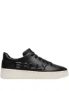 Bally Raise Embossed-logo Leather Sneakers In Black