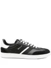 Bally Roget Leather Sneakers Contrast Sole In Black