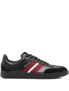 Bally Raise Stripe-detail Leather Trainers In Black