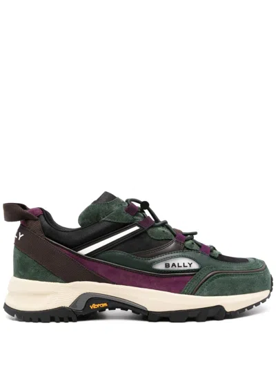 Bally Raised-logo Sneakers In Green