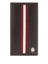 Bally Ray Continental Striped Leather Wallet In Brown