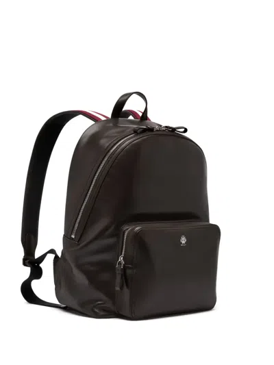 Bally Ray Leather Backpack In Brown