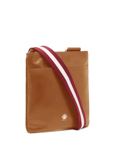 Bally Ray Leather Crossbody Bag In Brown