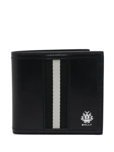 Bally Ray Logo Leather Wallet In Black