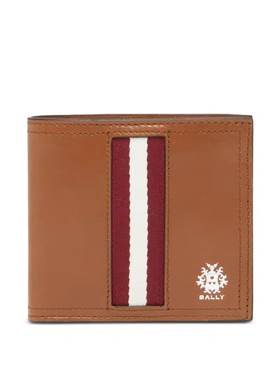 Bally Ray Stripe-detail Wallet In Brown