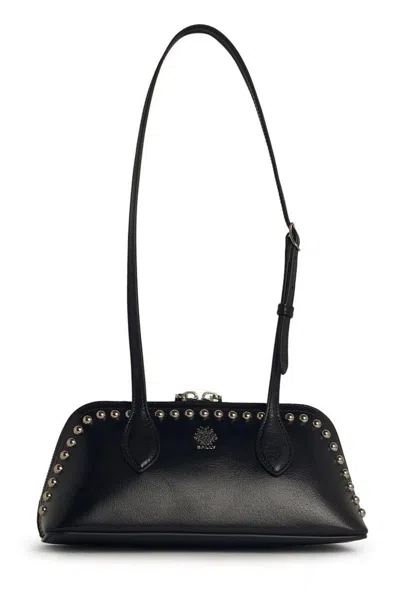 Bally 'praline' Leather Shoulder Bag In Black