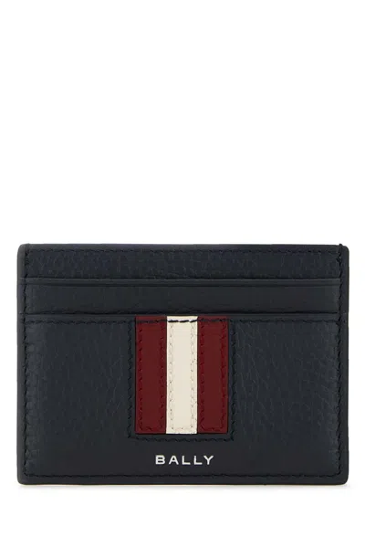 Bally Grained Leather Card Holder In Black