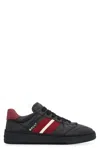 Bally Low-top Leather Sneakers With Stripe And Perforations In Black