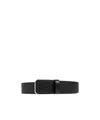 Bally Rectangular Buckle Leather Belt In Blue