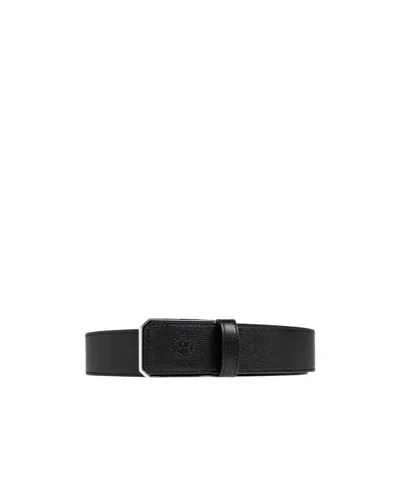Bally Rectangular Buckle Leather Belt In Blue