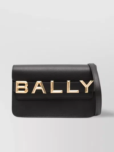Bally Rectangular Shape Leather Shoulder Bag In Black