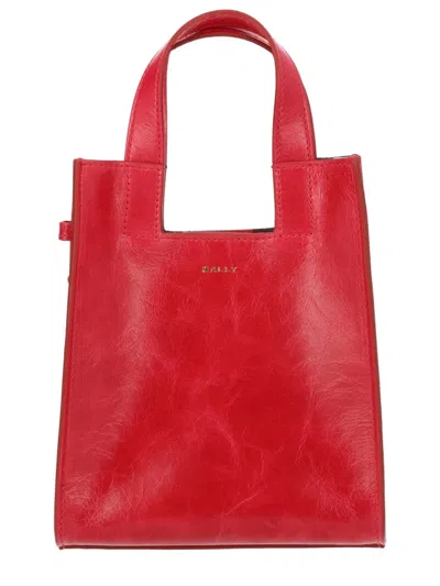 Bally Red Bovine Calf Polyester Handbag