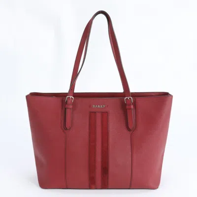 Pre-owned Bally Red Color Wine Leather Tote Bag ()