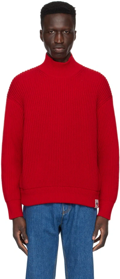 Bally Red Flag Turtleneck In Candy Red 50