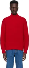 Bally Red Flag Turtleneck In Candy Red 50