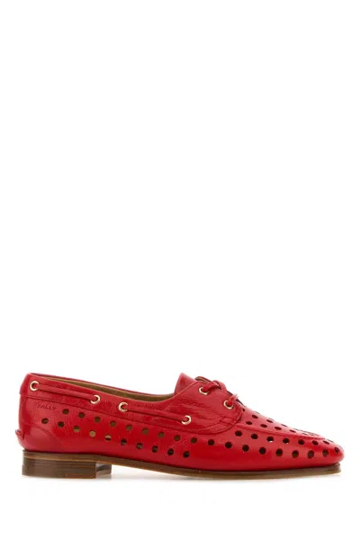 BALLY BALLY RED LEATHER PARTY LACE UP SHOES