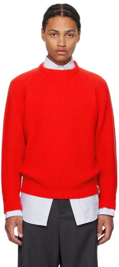 Bally Red Merino Wool Sweater In Candy Red 50