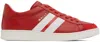 Bally Low Top Sneakers In Calf Leather In Candy Red/white